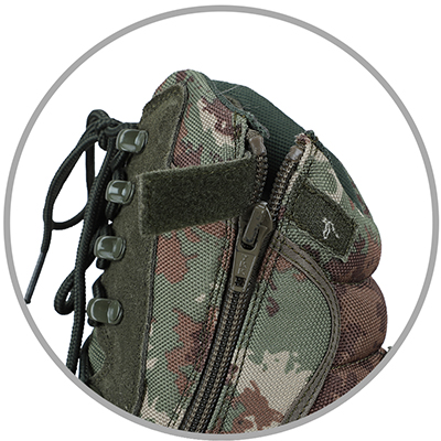zíper de botas militares