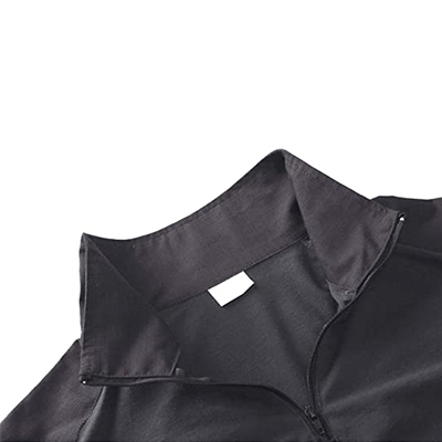 Camisa de combate cinza com zíper