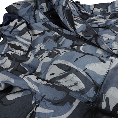 Jaqueta Militar Bolso Azul com fecho de pressão