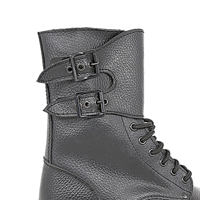 Botas de bombeiro de couro fivela ajustável