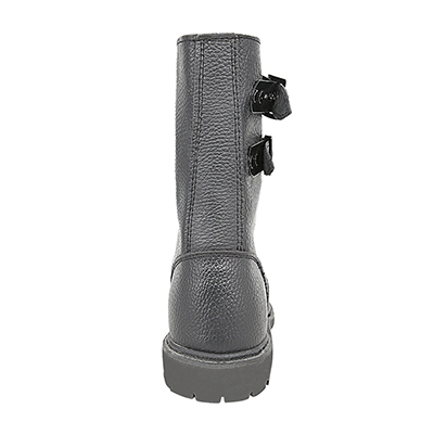 Botas de bombeiro de couro com design de cano alto
