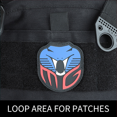 10x12 Plate Carrier Black Loop Area para Pathces