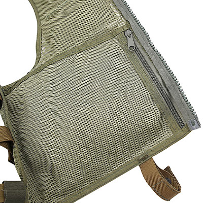Colete tático de malha militar embutido bolso com zíper