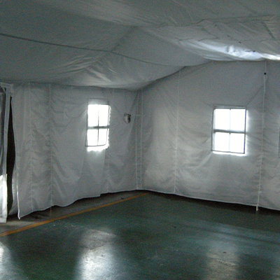 Design interno de tenda médica militar