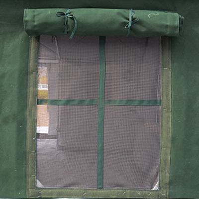 Projeto humanizado da janela da barraca médica militar