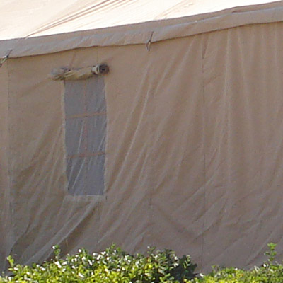 Projeto humanizado da janela da barraca do desastre do exército