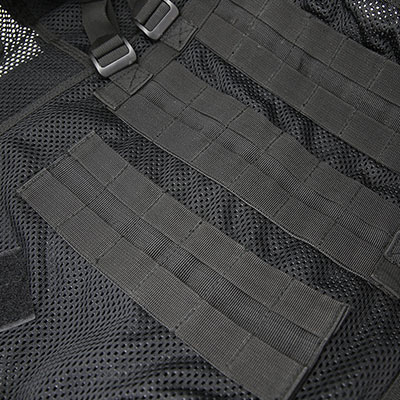 Colete tático de malha com desenho cruzado nas costas Molle Webbings