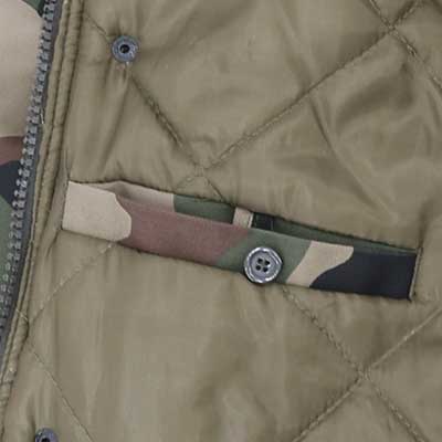 Bolsos ocultos forro de jaqueta militar