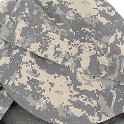 Jaqueta militar com capuz multifuncional