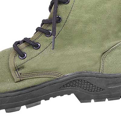 Tecnologia de cola+costura para botas militares