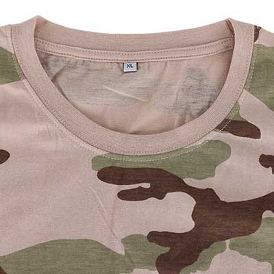Camisa militar com gola redonda