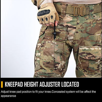 G3 Combat Tactical Pants Posição da joelheira ajustável