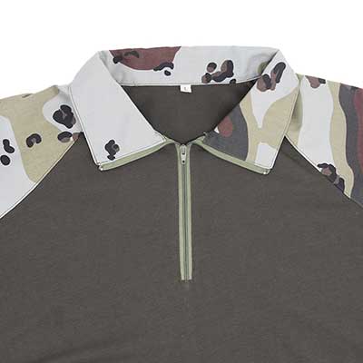Camisa de combate gola com zíper
