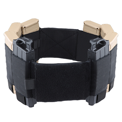 Cummerbund elástico para porta-pratos de perfil baixo com porta-revistas