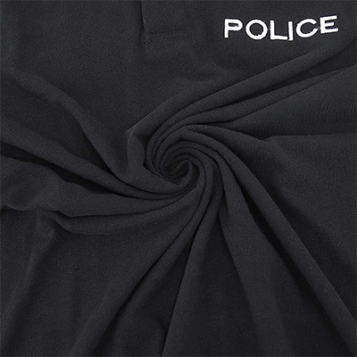 Camisas polo pretas personalizadas da polícia Tecidos duráveis ​​e respiráveis