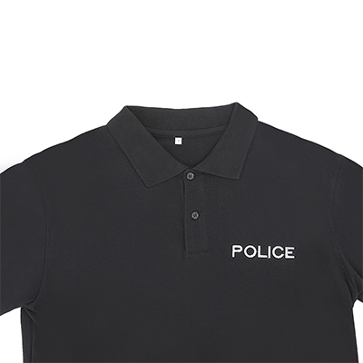 Camisas polo pretas personalizadas da polícia carcela