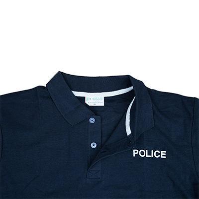 Camisas polo azuis uniformes da polícia carcela